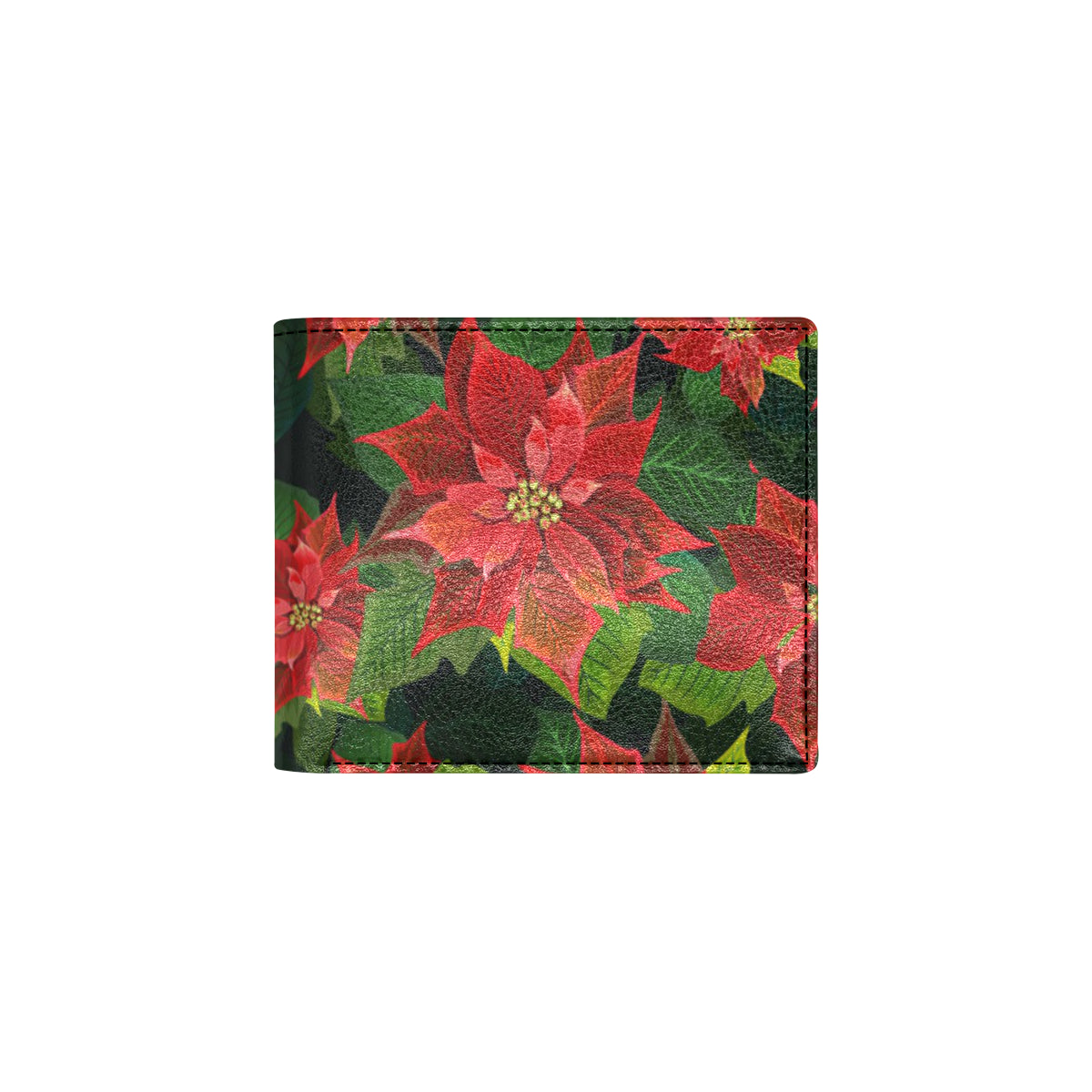 Poinsettia Pattern Print Design POT04 Men's ID Card Wallet