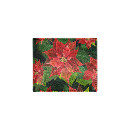 Poinsettia Pattern Print Design POT04 Men's ID Card Wallet
