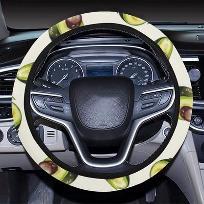 Avocado Pattern Print Design 01 Steering Wheel Cover with Elastic Edge
