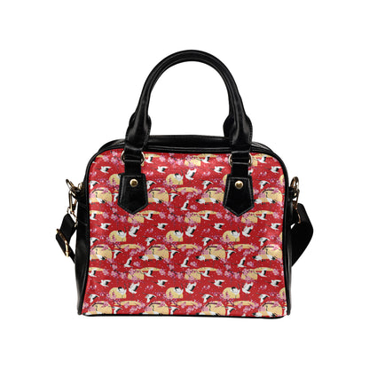 Crane Pattern Print Design 04 Shoulder Handbag