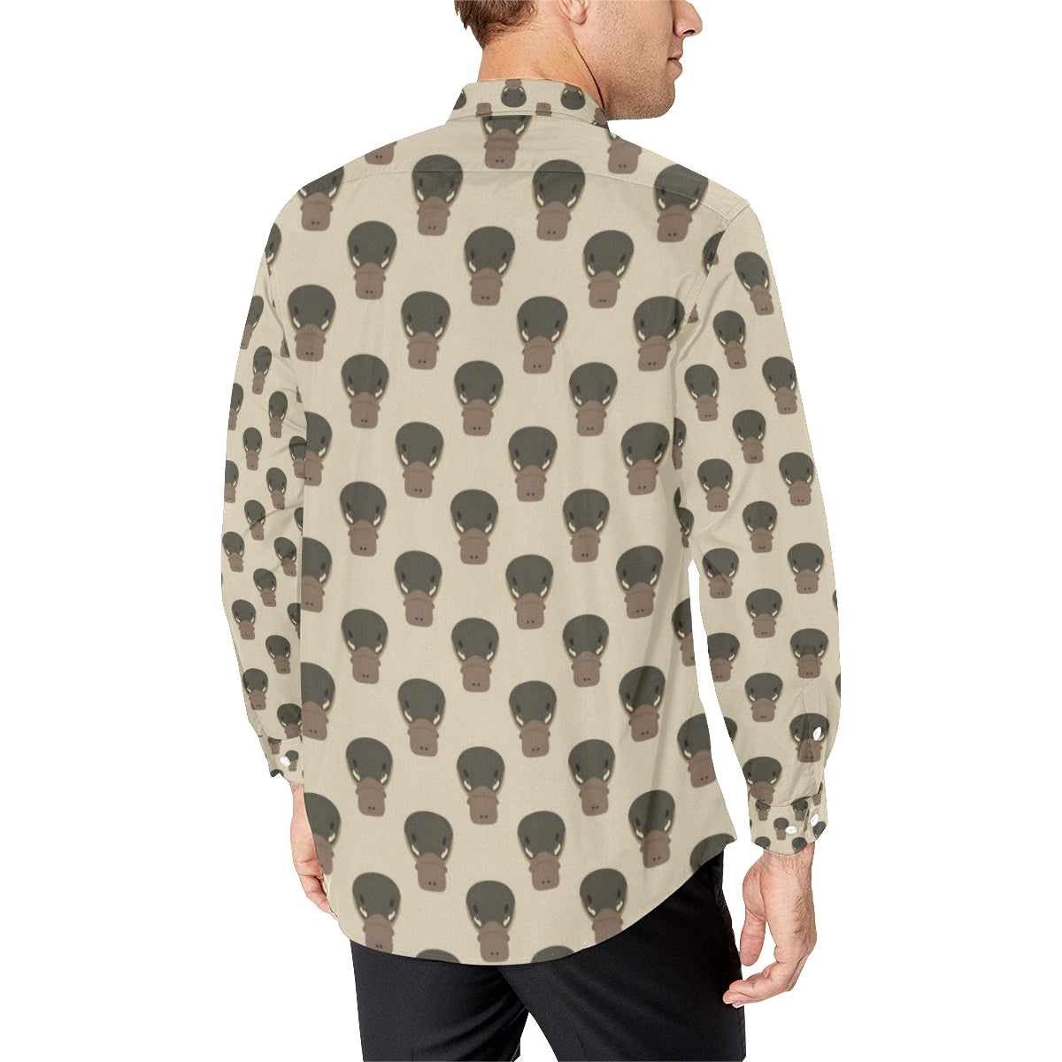 Platypus Pattern Print Design A03 Men's Long Sleeve Shirt