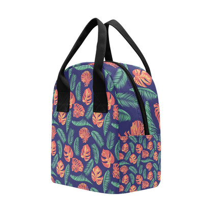 Palm Leaves Pattern Print Design PL011 Insulated Lunch Bag