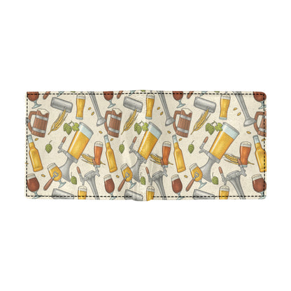 Beer Pattern Print Design 05 Men's ID Card Wallet