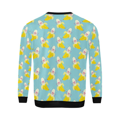 Banana Pattern Print Design BA07 Men Long Sleeve Sweatshirt