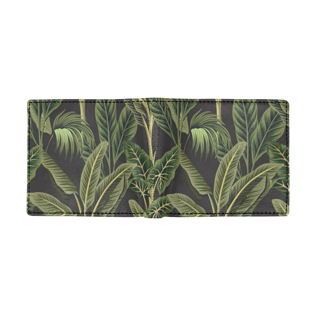 Banana Leaf Pattern Print Design BL04 Men's ID Card Wallet