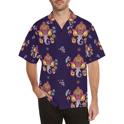 Ganesha Pattern Print Design 04 Men's Hawaiian Shirt