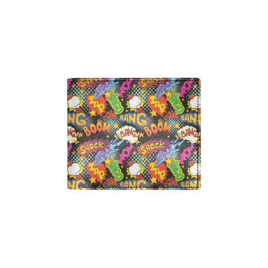Comic Book Pattern Print Design 01 Men's ID Card Wallet