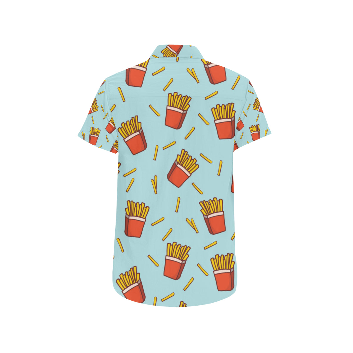 French Fried Pattern Print Design 02 Men's Short Sleeve Button Up Shirt