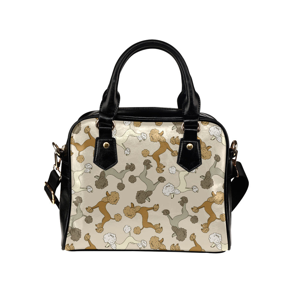Poodle Pattern Print Design A01 Shoulder Handbag