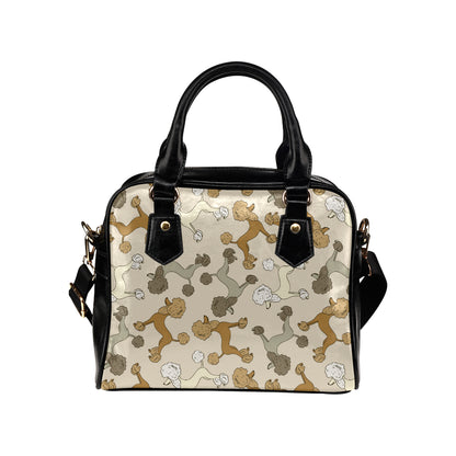 Poodle Pattern Print Design A01 Shoulder Handbag