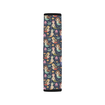 Mermaid Cartoon Pattern Print Design 03 Car Seat Belt Cover
