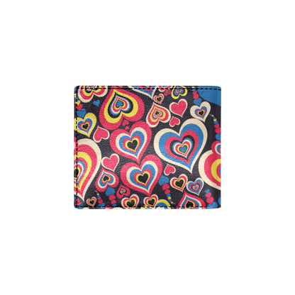 Heart Pattern Print Design HE08 Men's ID Card Wallet