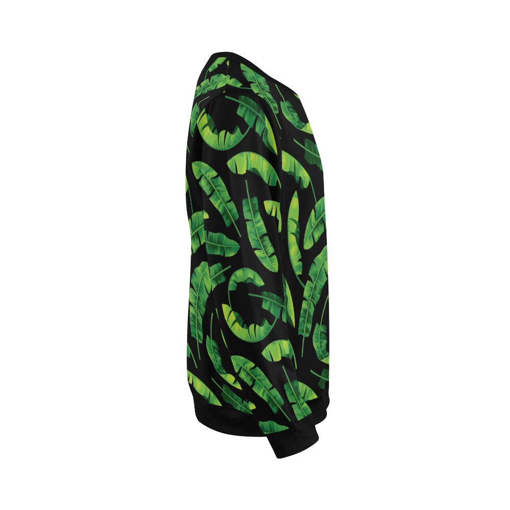 Banana Leaf Pattern Print Design BL02 Men Long Sleeve Sweatshirt