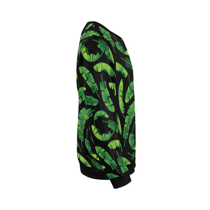 Banana Leaf Pattern Print Design BL02 Men Long Sleeve Sweatshirt