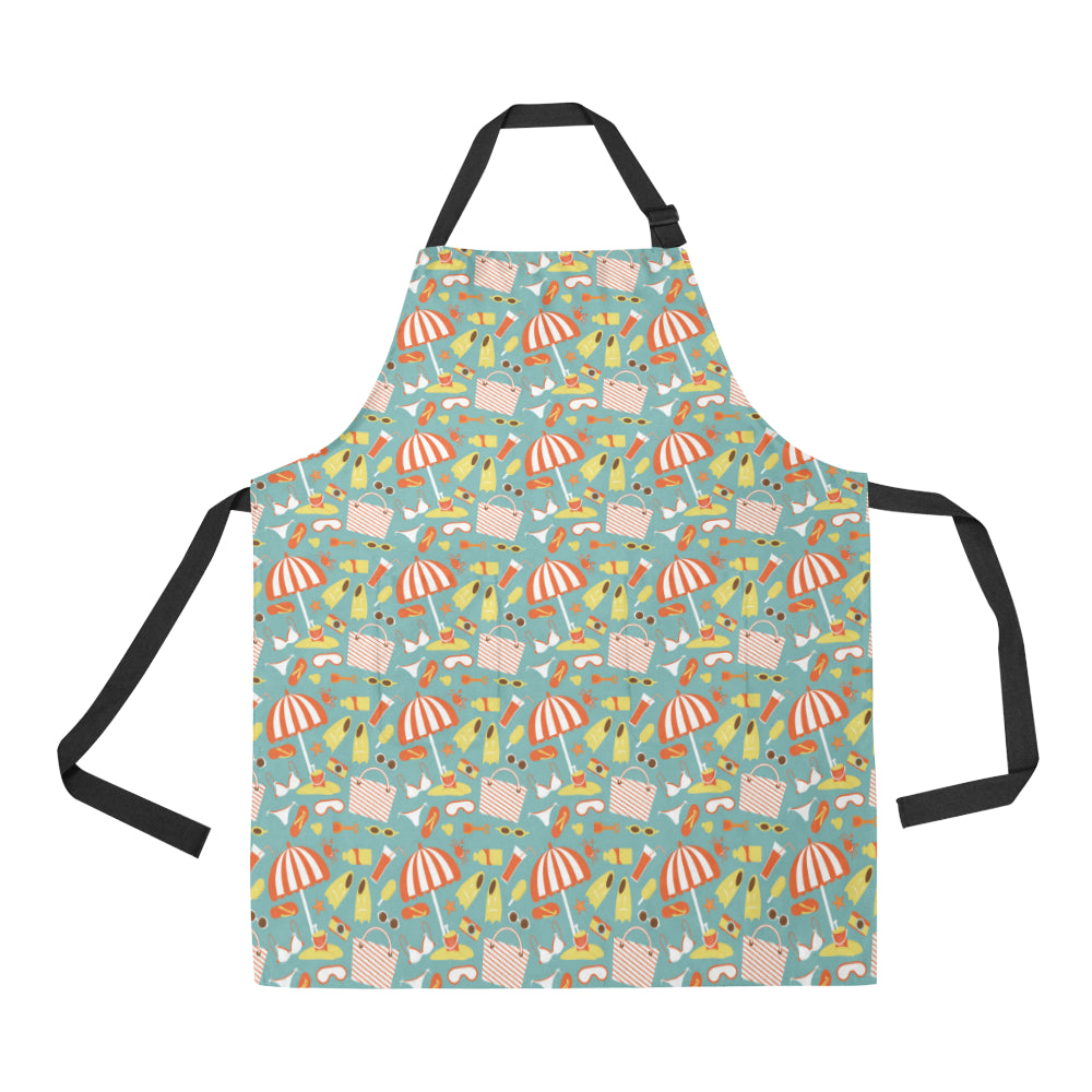 Beach Scene Pattern Print Design 02 Apron with Pocket