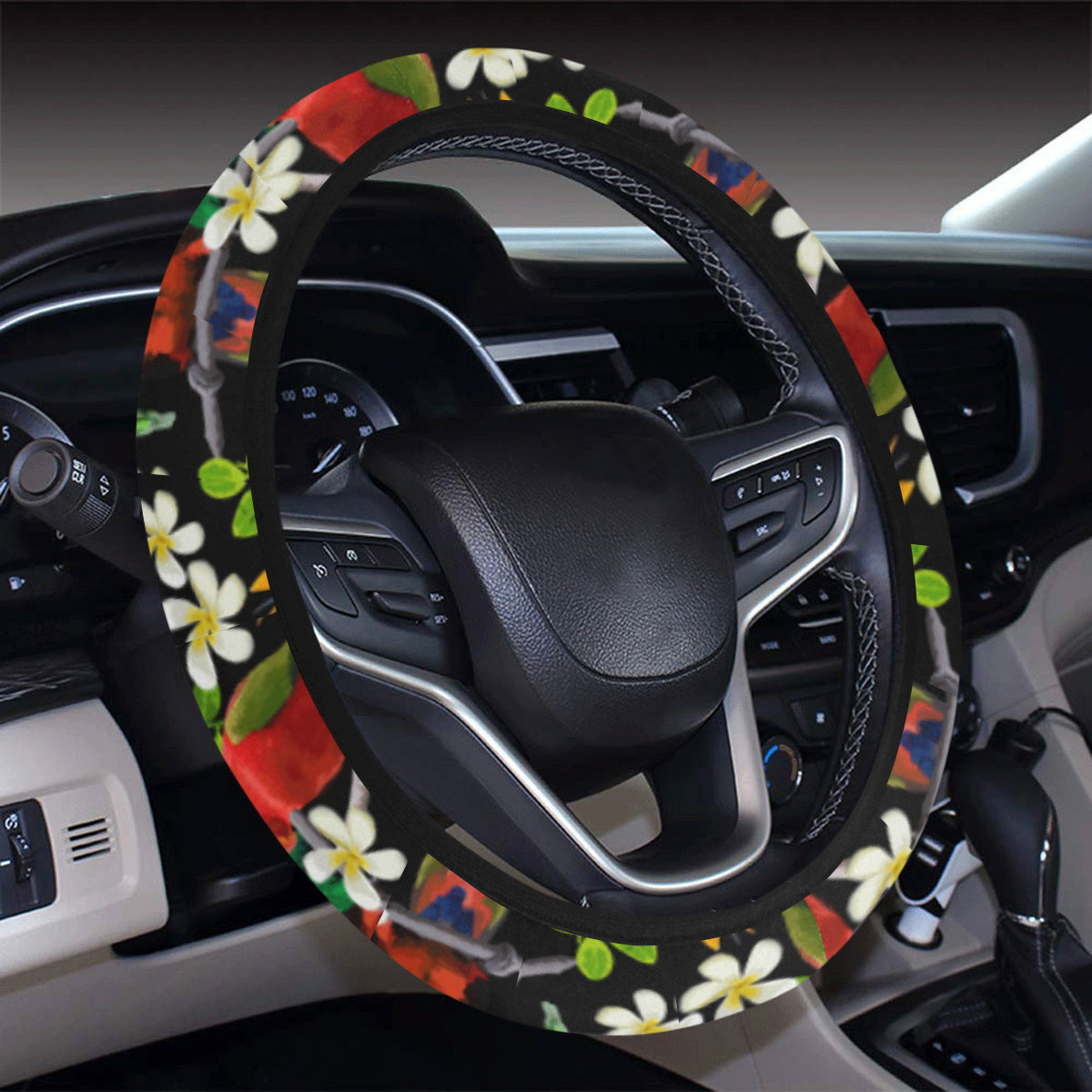 Parrot Design Print Steering Wheel Cover with Elastic Edge