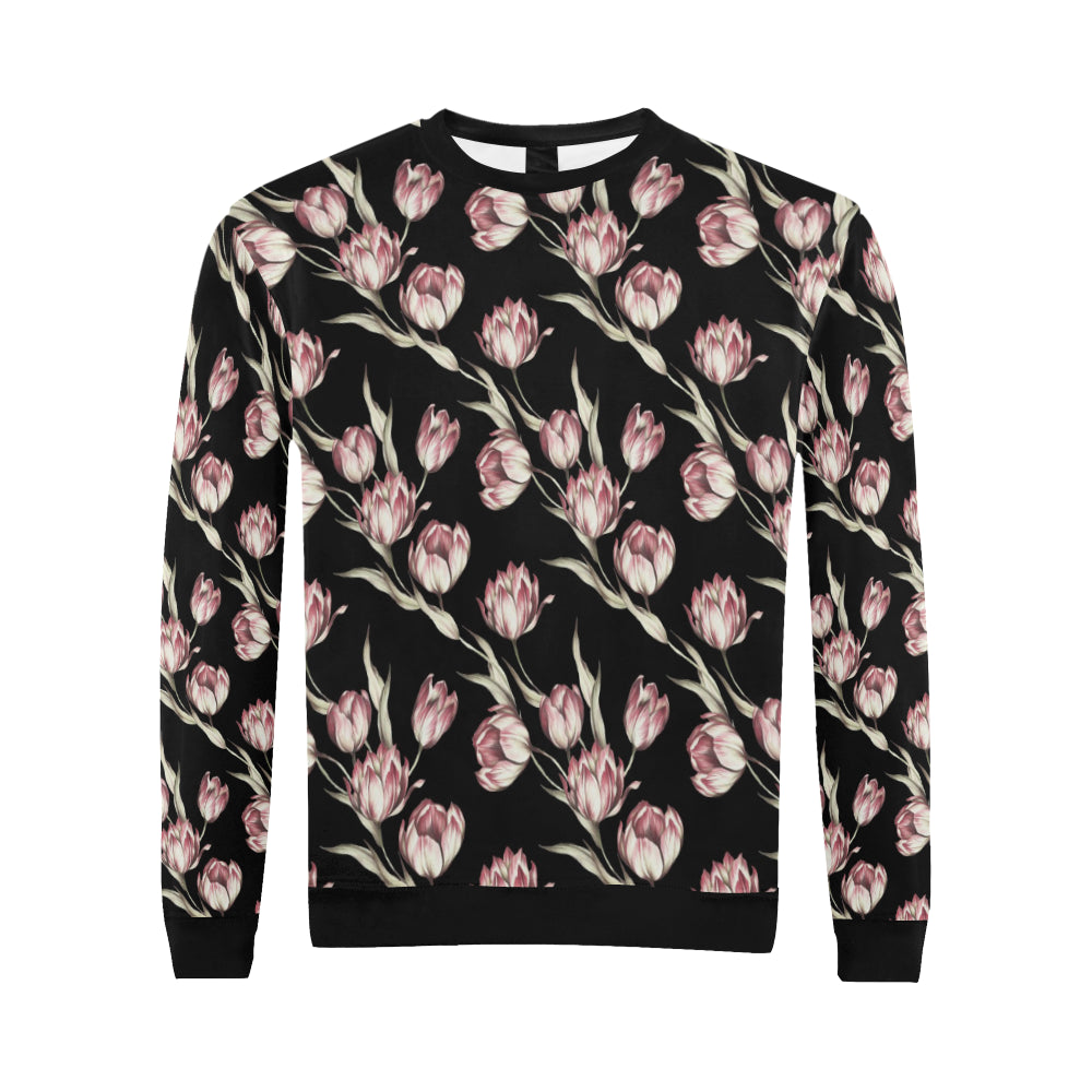 Tulip Pink Pattern Print Design TP02 Men Long Sleeve Sweatshirt