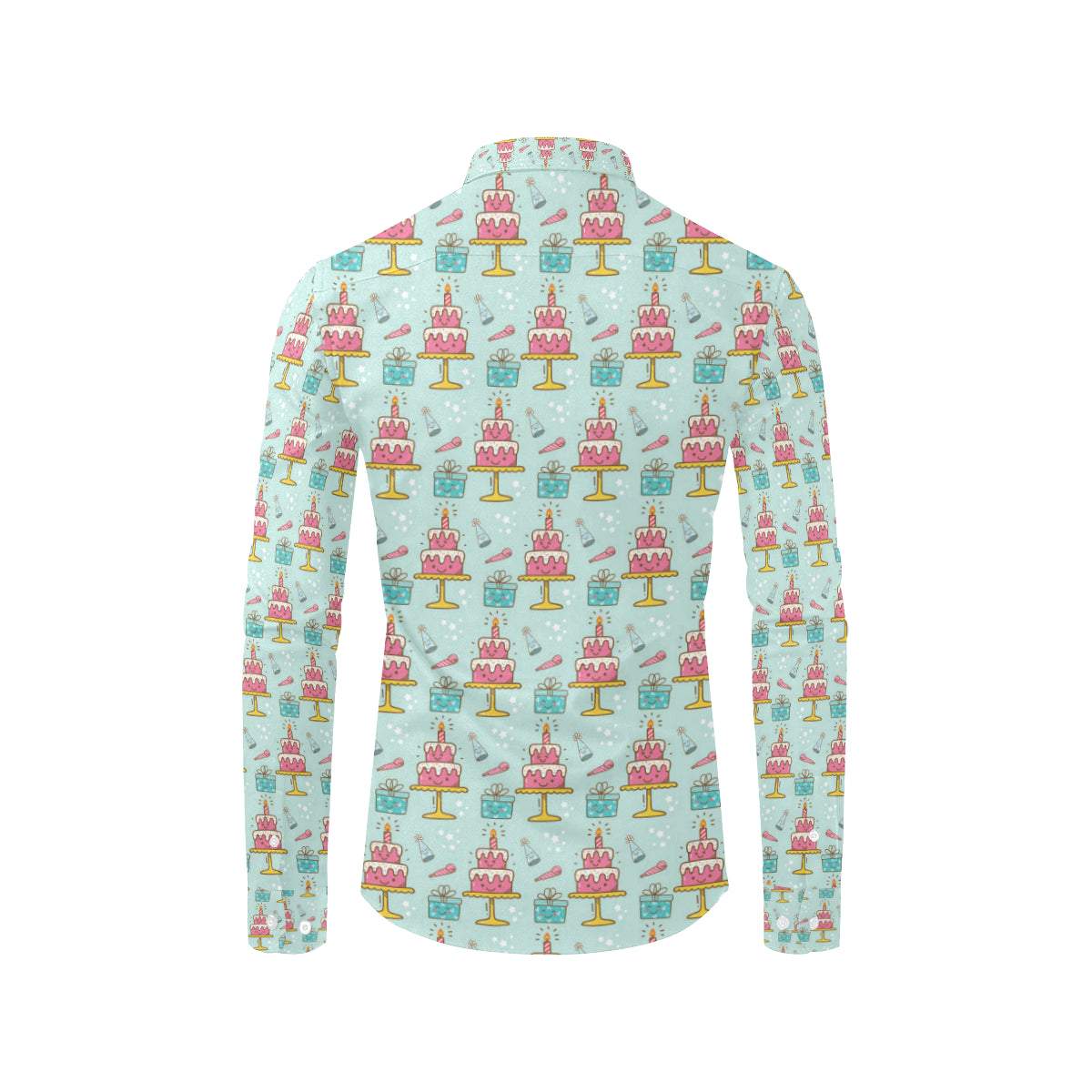 Cake Pattern Print Design 06 Men's Long Sleeve Shirt