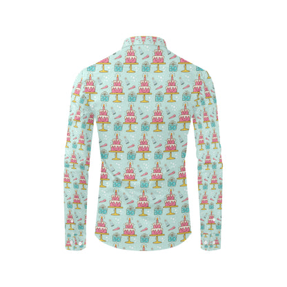 Cake Pattern Print Design 06 Men's Long Sleeve Shirt