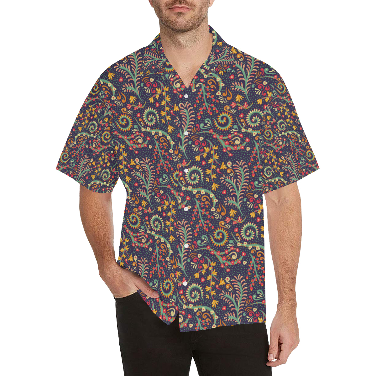 Bohemian Pattern Print Design 08 Men's Hawaiian Shirt