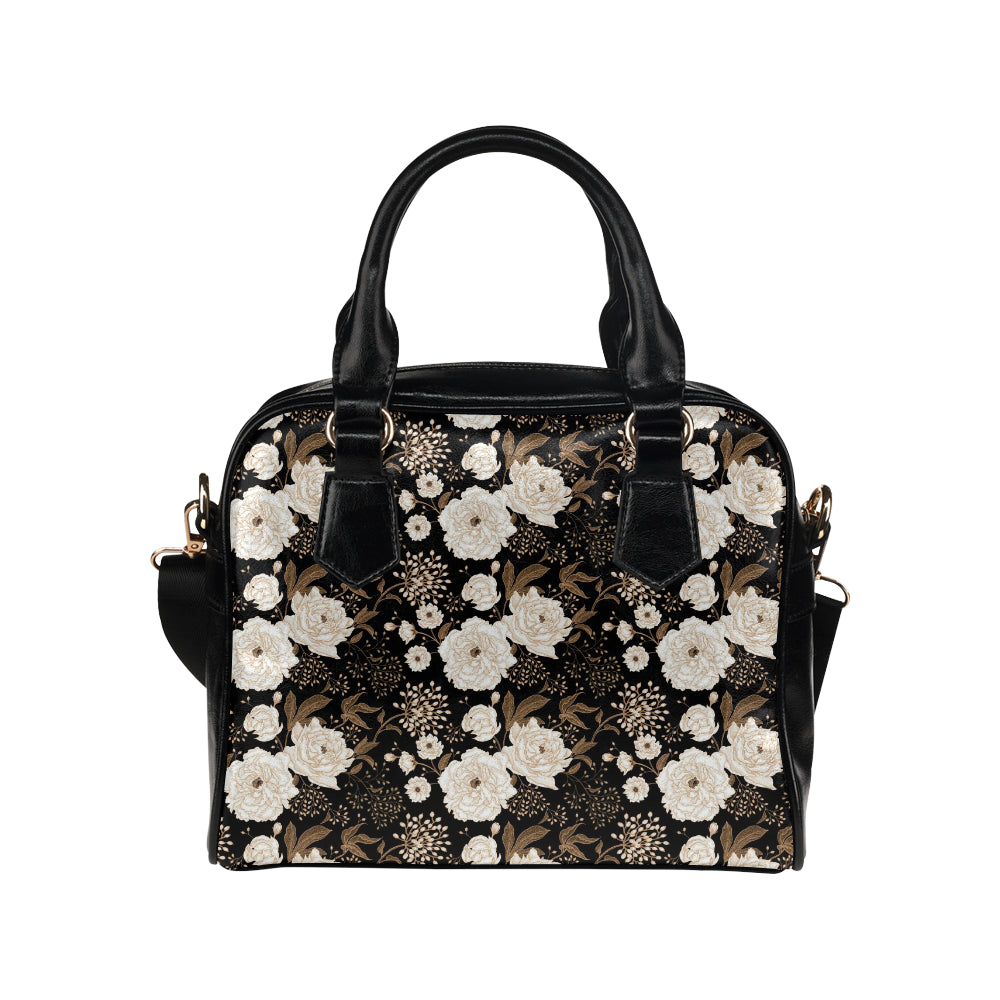 Peony Pattern Print Design A02 Shoulder Handbag