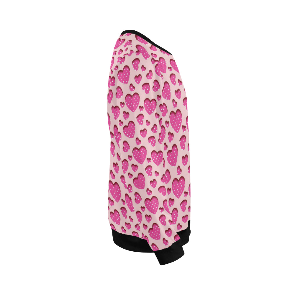 Heart Pink Pattern Print Design HE06 Men Long Sleeve Sweatshirt