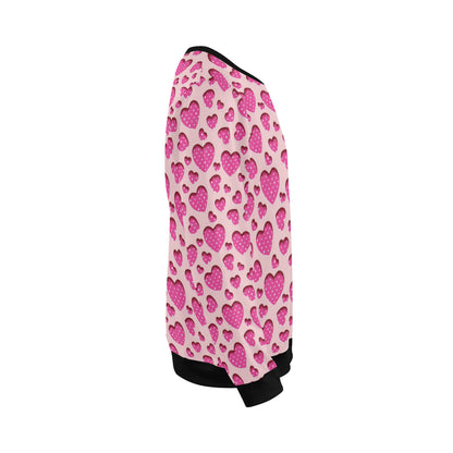 Heart Pink Pattern Print Design HE06 Men Long Sleeve Sweatshirt