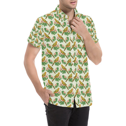 Conures Pattern Print Design 01 Men's Short Sleeve Button Up Shirt