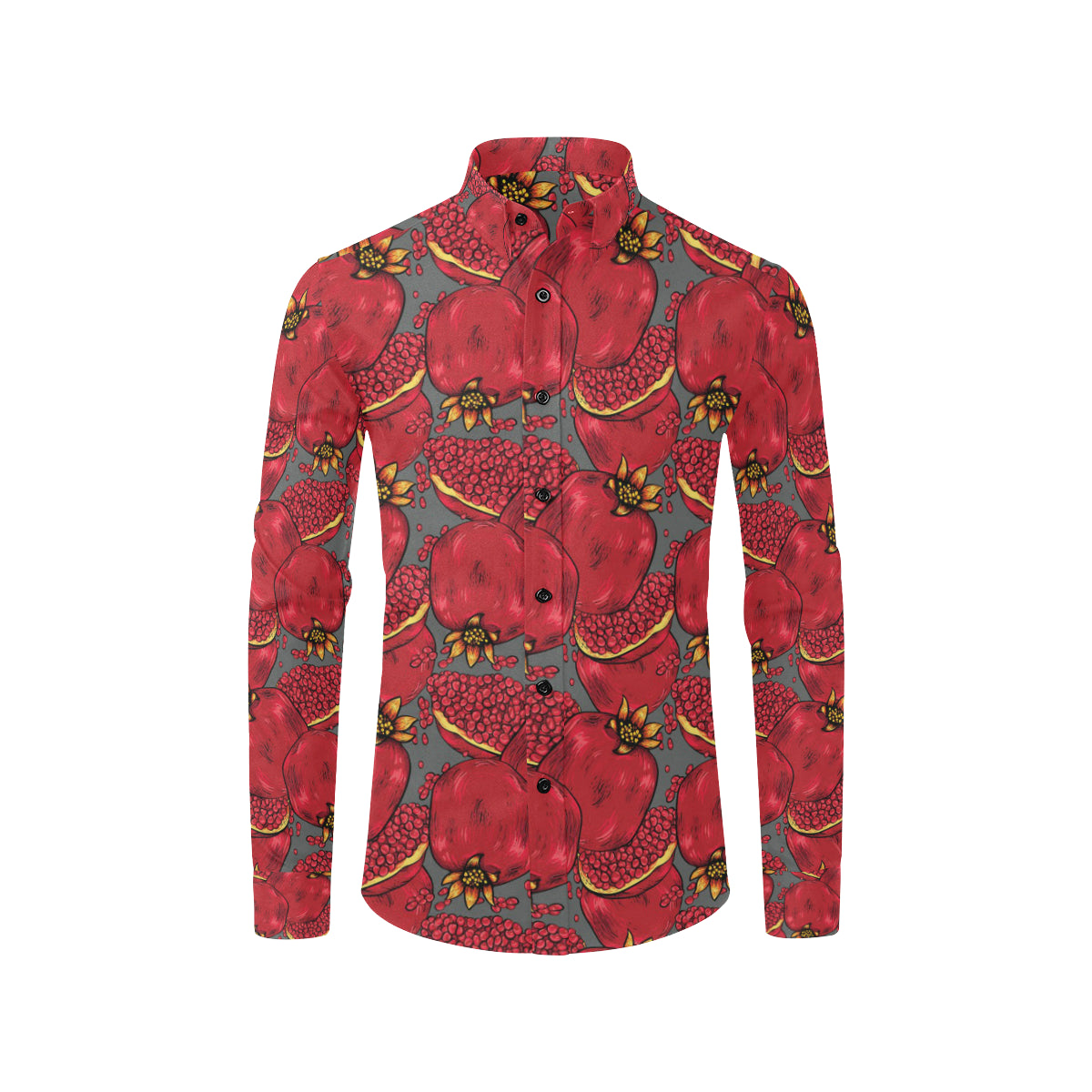 Pomegranate Pattern Print Design PG05 Men's Long Sleeve Shirt
