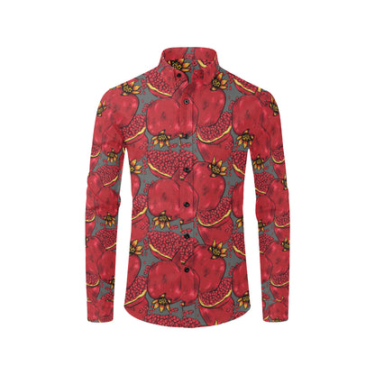 Pomegranate Pattern Print Design PG05 Men's Long Sleeve Shirt