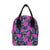 Neon Pink Hibiscus Pattern Print Design HB015 Insulated Lunch Bag