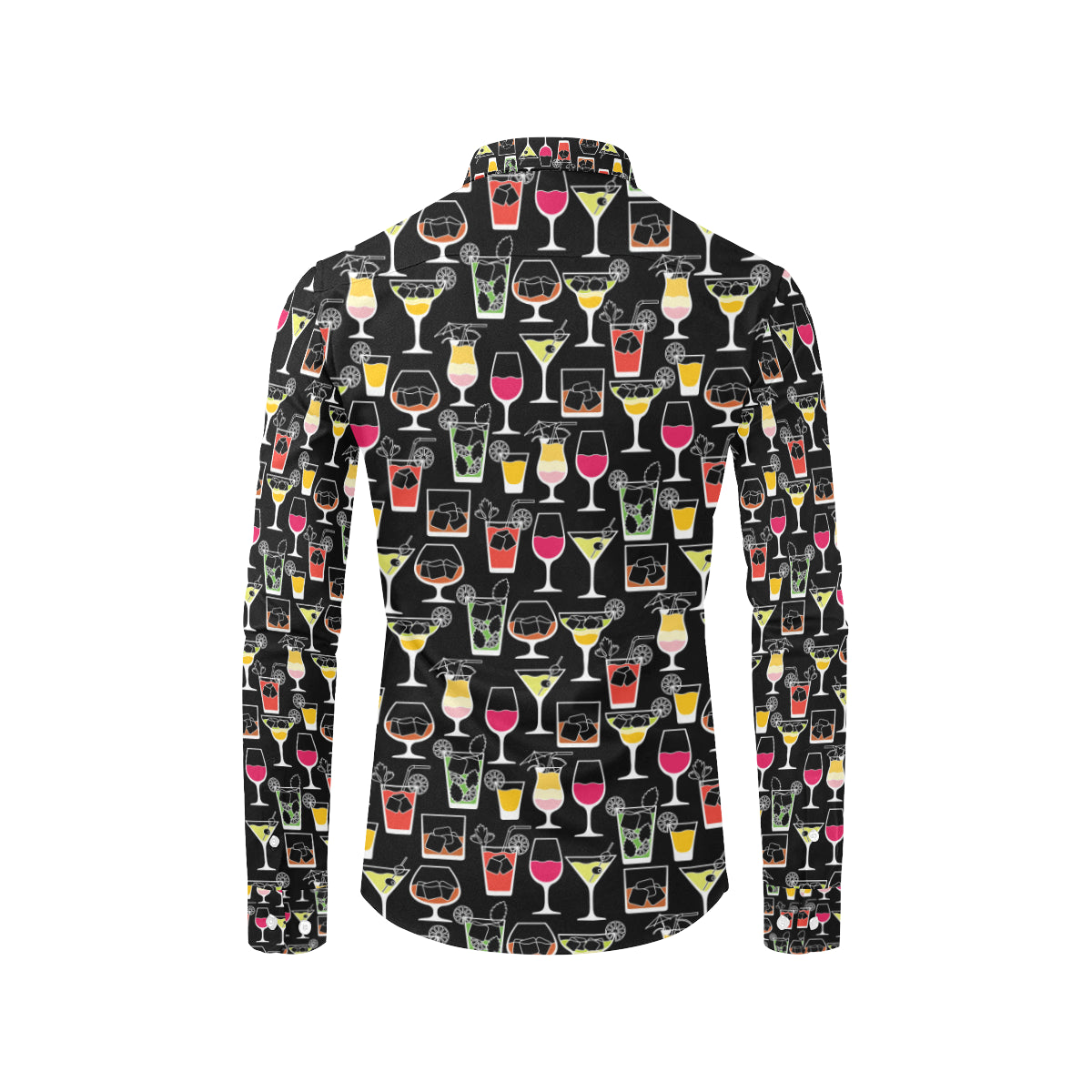 Cocktail Pattern Print Design 01 Men's Long Sleeve Shirt