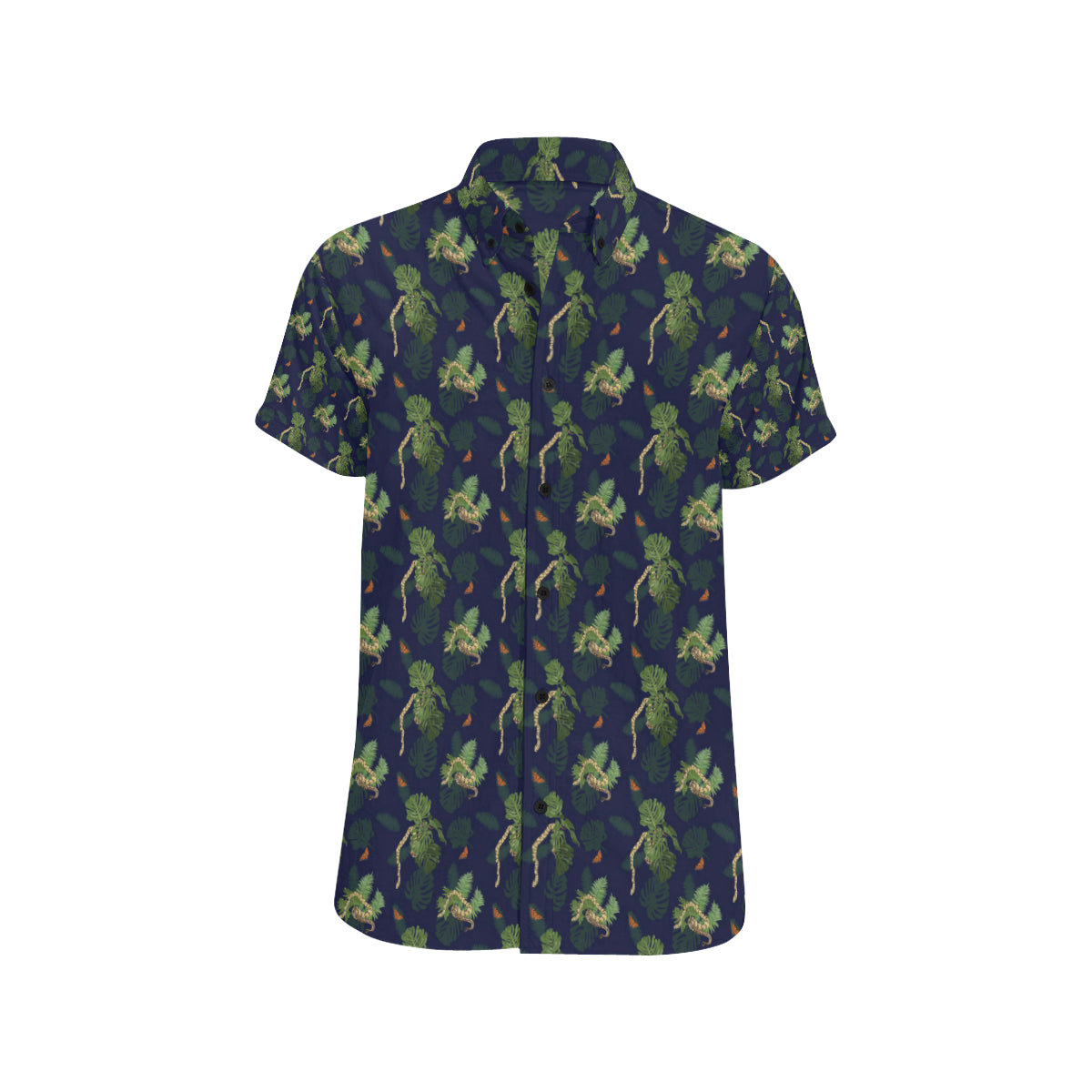 Boa Pattern Print Design 02 Men's Short Sleeve Button Up Shirt