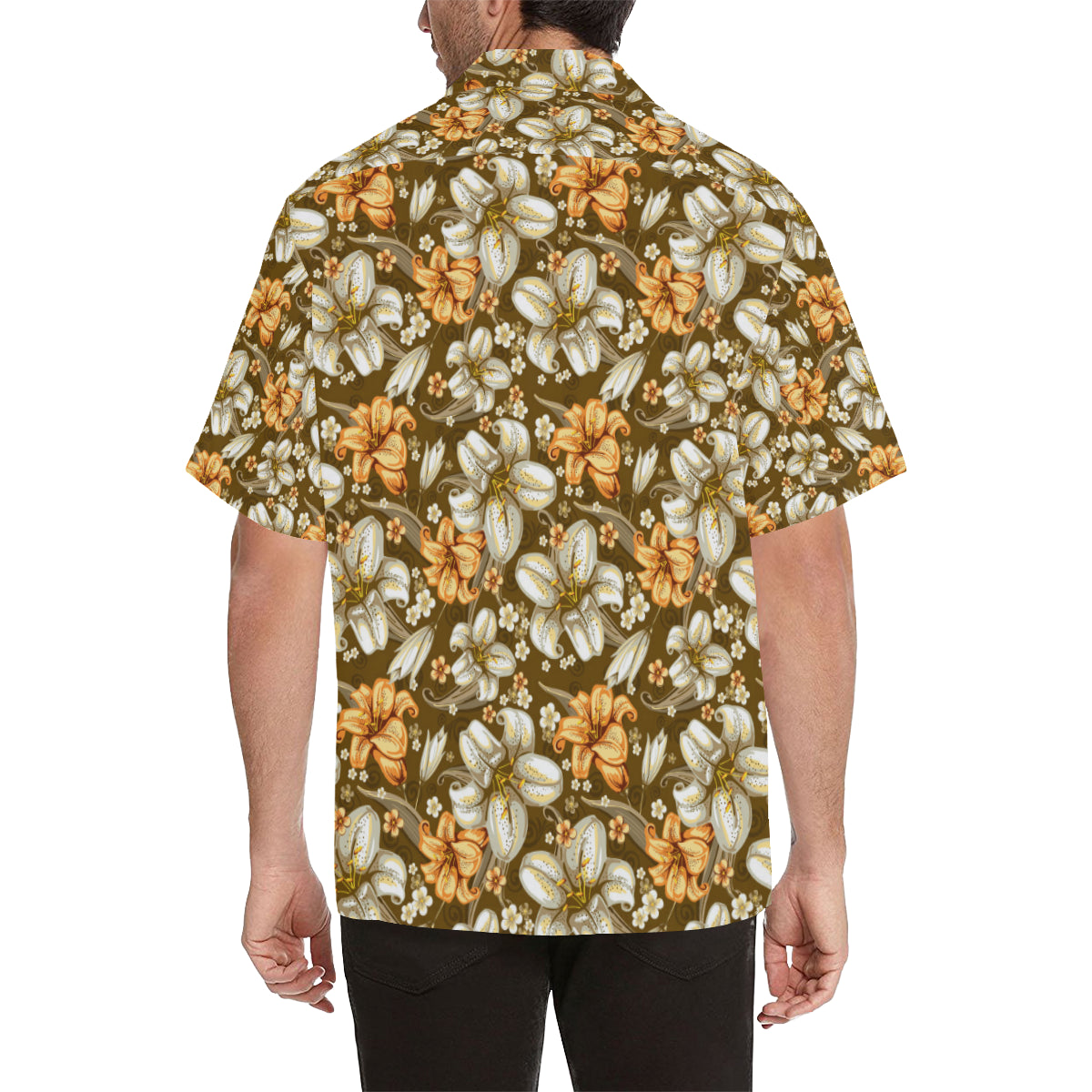 Lily Pattern Print Design 01 Men's Hawaiian Shirt