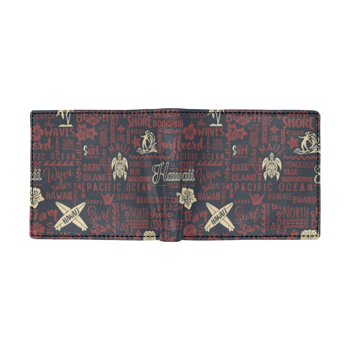 Hawaiian Themed Pattern Print Design H017 Men's ID Card Wallet