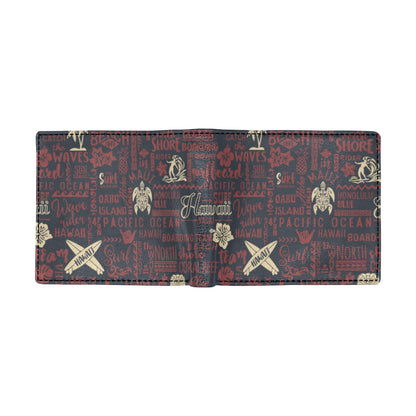 Hawaiian Themed Pattern Print Design H017 Men's ID Card Wallet