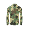 Puzzle Camo Pattern Print Design A03 Men's Long Sleeve Shirt