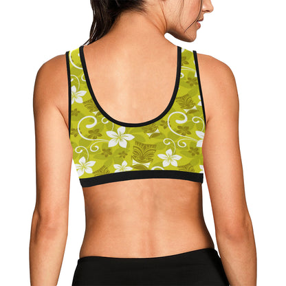 Hawaiian Themed Pattern Print Design H019 Sports Bra