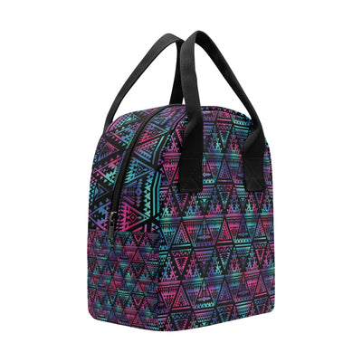 Tribal aztec Dark Multicolor Insulated Lunch Bag