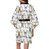 Bull Terriers Pattern Print Design 03 Women's Short Kimono