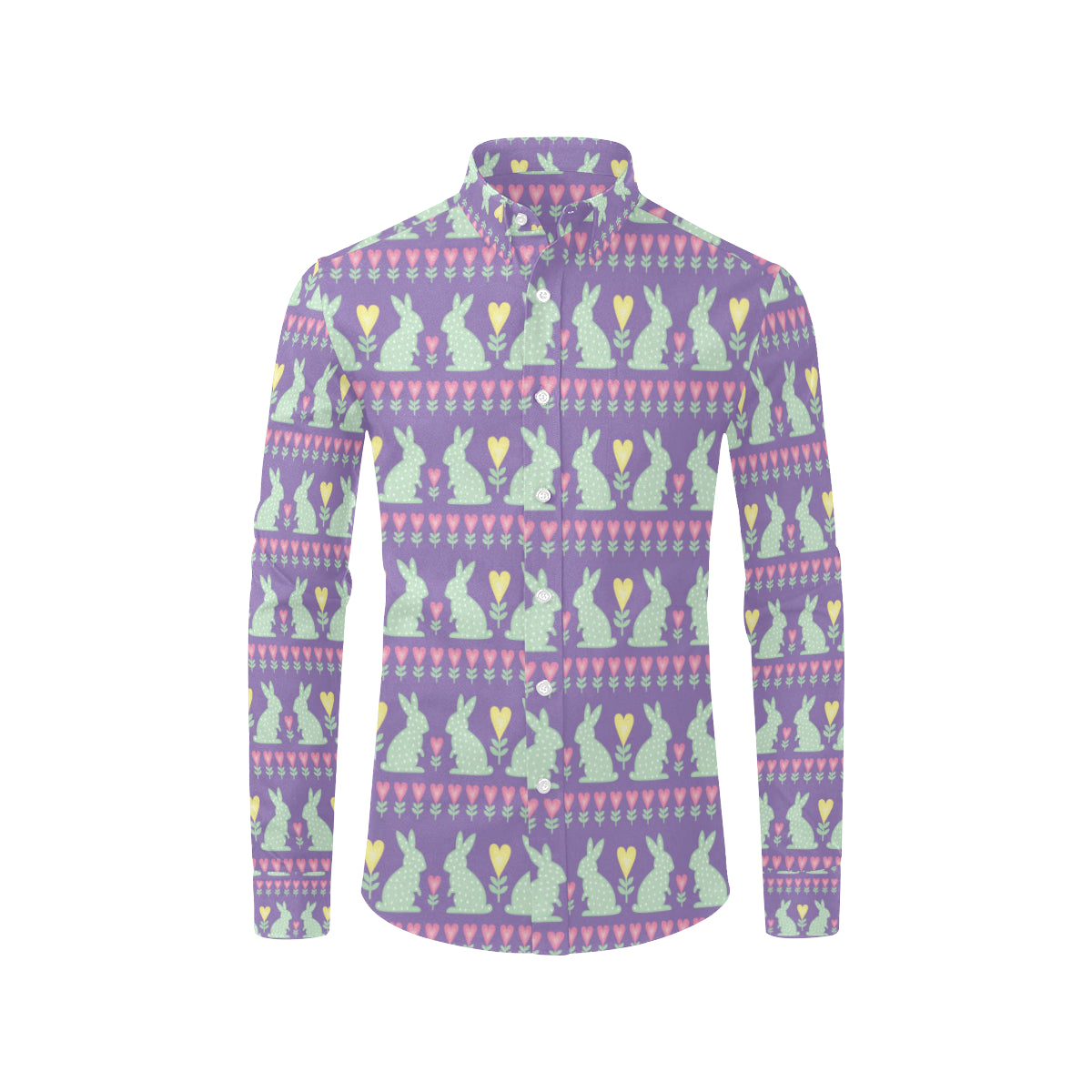 Rabbit Pattern Print Design RB01 Men's Long Sleeve Shirt