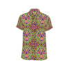 Peace Sign Pattern Print Design A04 Men's Short Sleeve Button Up Shirt