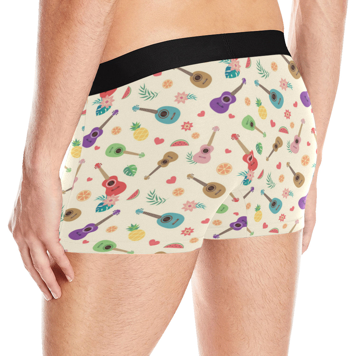 Ukulele Pattern Print Design 01 Men's Boxer Briefs