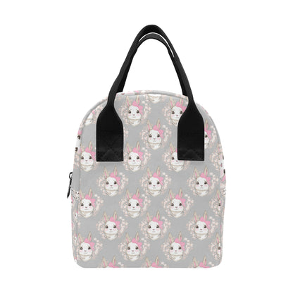 Rabbit Pattern Print Design RB07 Insulated Lunch Bag