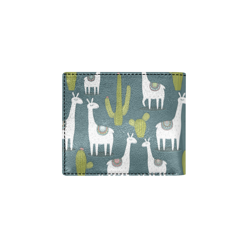 Llama Cactus Pattern Print Design 03 Men's ID Card Wallet