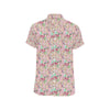 Unicorn Princess with Rose Men's Short Sleeve Button Up Shirt