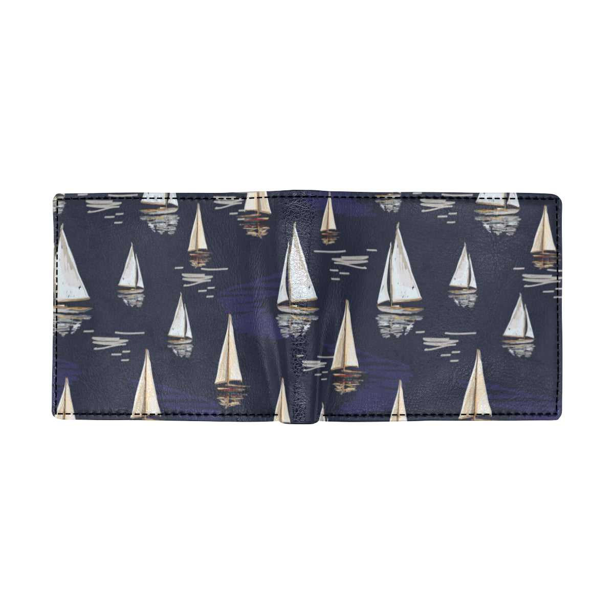 Sailing Ships Pattern Print Design A05 Men's ID Card Wallet