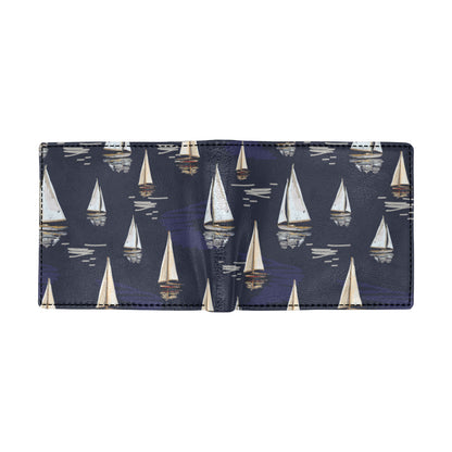 Sailing Ships Pattern Print Design A05 Men's ID Card Wallet
