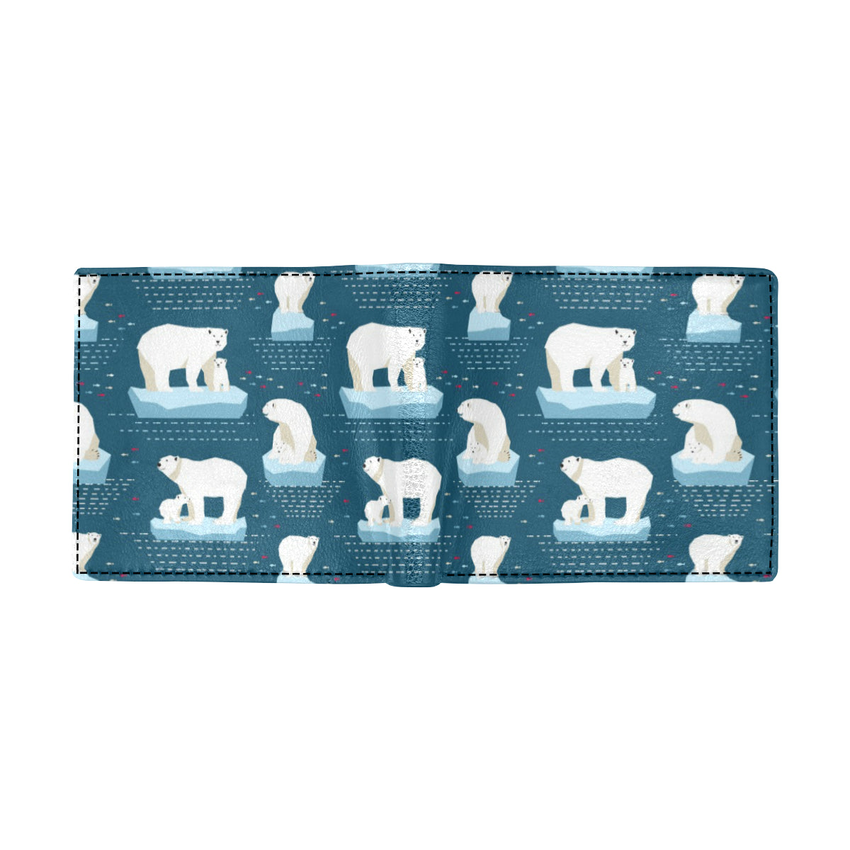 Polar Bear Pattern Print Design PB02 Men's ID Card Wallet