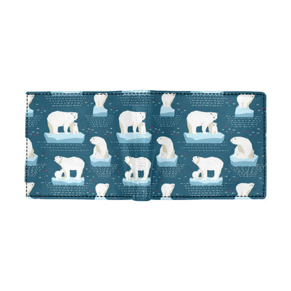 Polar Bear Pattern Print Design PB02 Men's ID Card Wallet